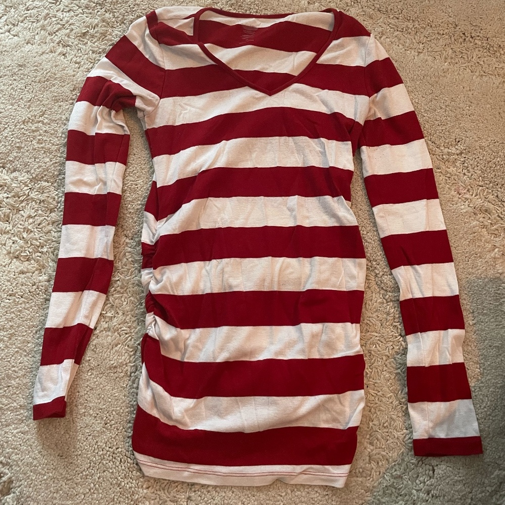 maternity striped long sleeve shirt